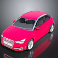 Audi A1 Red Compact Hatchback With Sleek Design And Silver Alloy Wheels