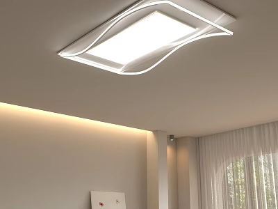 Modern LED Ceiling Light With Sleek Curved Design For Interior Decoration 3d model