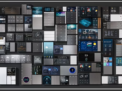 Modern Smart Switch Panels With Various Designs For Home Control Systems 3d model