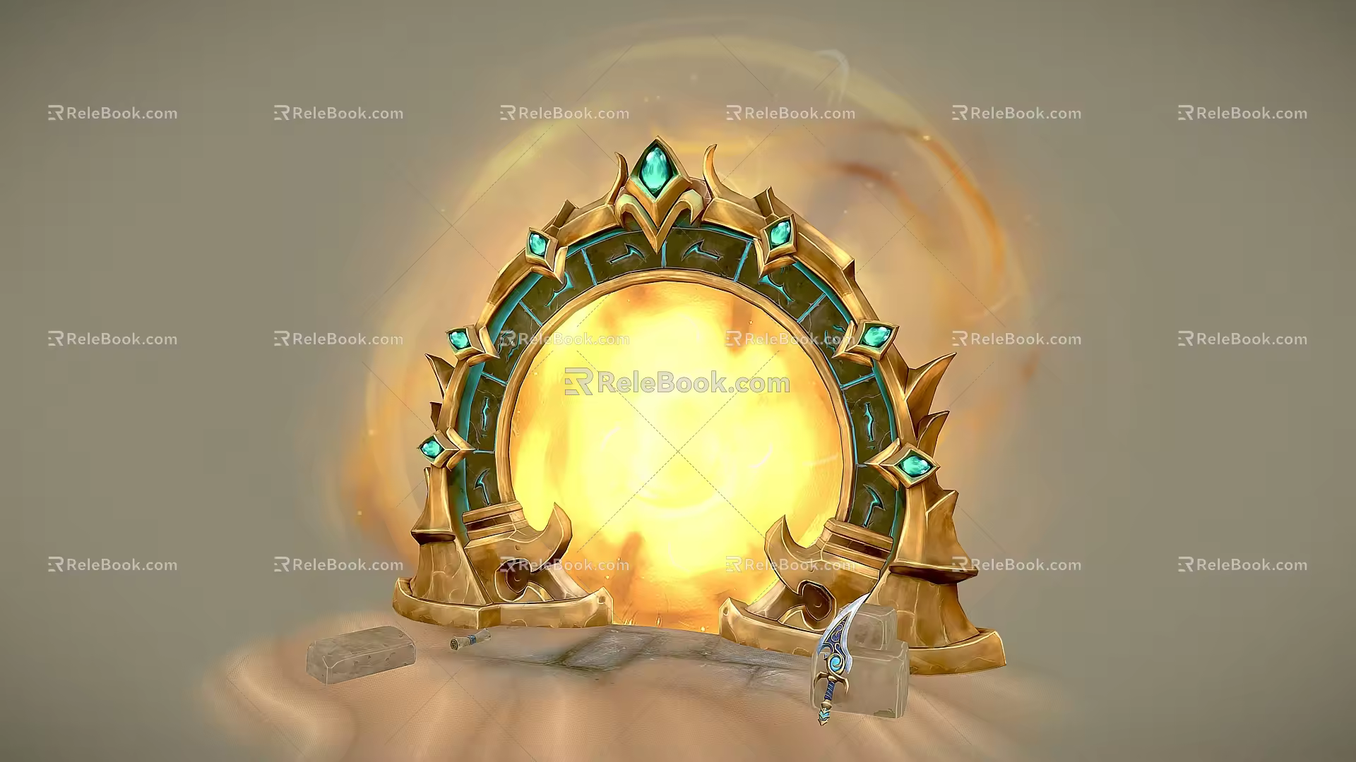 Space-Time Gate Sci-Fi Gate portal 3d model