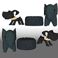 Cute Animal Shaped Stools With Elephant Dog Designs Gray Black And Gold Collar Decor
