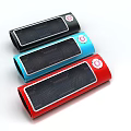 Portable Bluetooth Speakers with Solar Panel Round Control Buttons in Red Blue Black