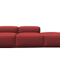 Modern Red Three Seater Sofa Featuring Modular Upholstered Design For Living Room 3d model