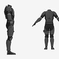 Futuristic Sci Fi Battle Suit With Full Body Armor And Two Display Views 3d model