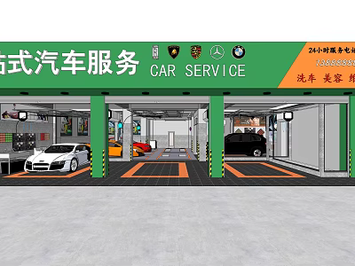 Professional 4S Car Service Center Providing 24 Hour Maintenance And Auto Beauty Services 3d model