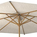 Outdoor Sunshade Umbrella With Wooden Frame Beige Fabric And Stable Base
