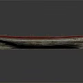 Traditional Wooden Boat With Red Trim And Classic Wooden Structure Design