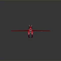 3D Model Red And Yellow Fire Dragon With Flame Texture And Spread Wings