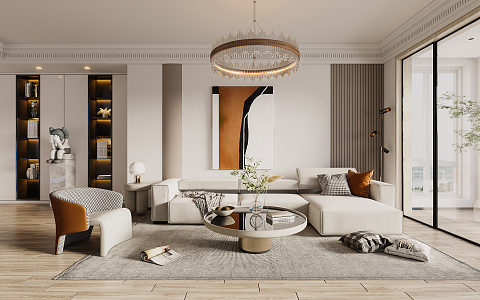 Light Luxury Living Room 3d model