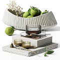 Elegant Decorative Ornament Set With Ceramic Bowls Fresh Limes Candles And Vases