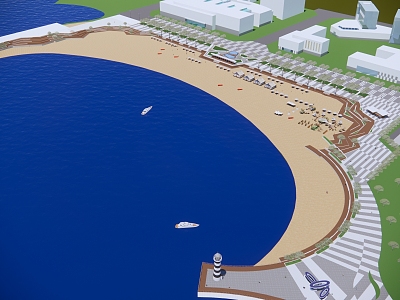 Modern Beach Ocean Beach Venue 3d model