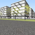 Modern Curved High Rise Apartment Building With Glass Facade Balconies And Ocean View Sunset Sky