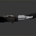 Tactical Silver Metal Revolver With Scope Flashlight And Brown Grip Isolated On Dark Background