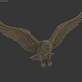 Artistic Bronze Eagle Landscape Sculpture With Spread Wings And Detailed Feathers For Outdoor Decoration