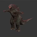 Highly Detailed Large Reptile 3D Model With Long Tail And Top View