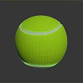 Green Tennis Ball Sports Equipment With White Stripes And Textured Surface
