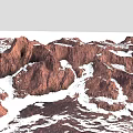 Scenic Red Rock Mountain Range with Snow Covered Slopes and Rocky Terrain 3d model
