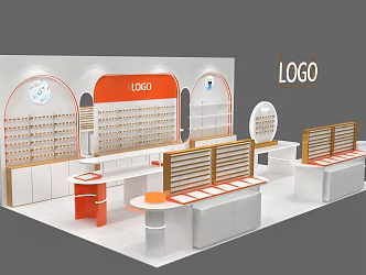 Modern Jewelry Store Jewelry Mall Meichen Jewelry Display Cabinet Jewelry Nakajima Jewelry Display Nakajima 3d model