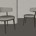 Modern Sleek Dining Chairs With Light Upholstery And Wooden Legs In Minimalist Interior