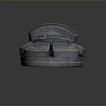 Scarab Shaped Stone Sculpture Carving With Intricate Patterns And Segmented Design