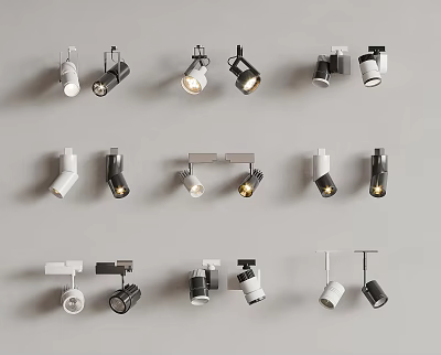 Modern Indoor Spotlights With Black And White Designs For Home Lighting 3d model