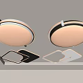 Modern Round And Square Ceiling Lights With Black White Illuminated Design 3d model