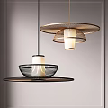 Modern Pendant Lights With Woven Frame And Metal Structure Illuminating Minimalist Interior