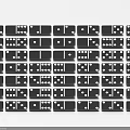 Board Game Entertainment Featuring Neatly Arranged Black Dominoes With White Dots For Fun