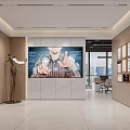 Modern Public Office Area Interior With Sofa Work Desks Office Chairs Plants And Circular Wall Decor