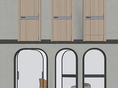 Modern swing door combination model