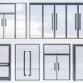 Various Modern Glass Door Designs With Different Handle And Frame Styles 3d model