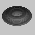 Futuristic Disc Shaped UFO Model Featuring Circular Lights And Detailed Surface 3d model