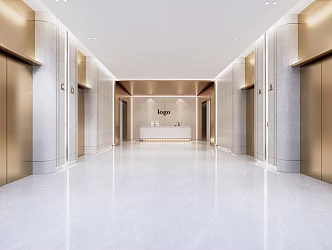 modern elevator hall enterprise elevator hall 3d model