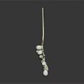 Elegant Golden Hairpin Jewelry Featuring White Beads And Delicate Floral Design