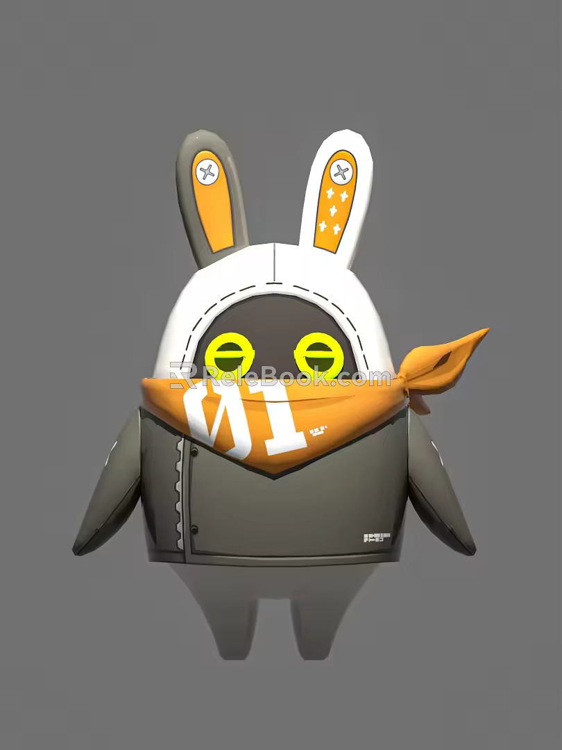 Game character hand-run 3d model