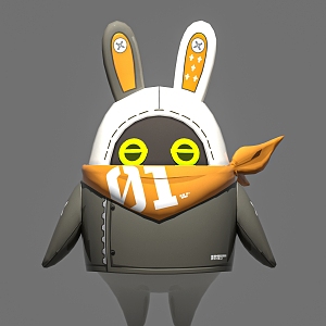 Game character hand-run 3d model