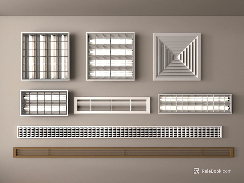 Different Styles Of Air Conditioner Vents 3d model 