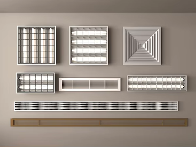 Air conditioning air outlet grille lamp air outlet 3d model
