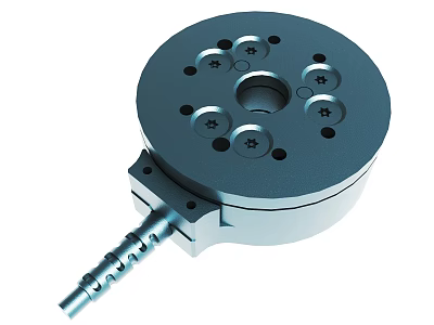 Metal Circular Mechanical Component With Multiple Holes And Cylindrical Rod 3d model