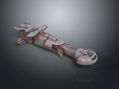 Detailed 3D Sci Fi Spaceship Model With Futuristic Structure And Design 3d model