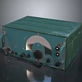 Vintage Green Portable Audio Speaker With Knobs Buttons Handle And Dial 3d model