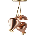 Modern Irregular Shaped Copper Pendant Lights With Unique Design For Interior Decoration 3d model