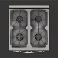 White Gas Stove With Oven Four Burners And Control Knobs Kitchen Appliance 3d model