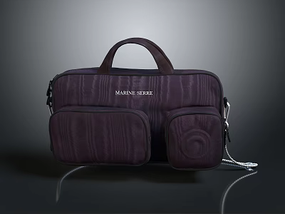 MAINS SHOP Purple Handbag With Multiple Pockets Hand Strap And Chain Detail 3d model