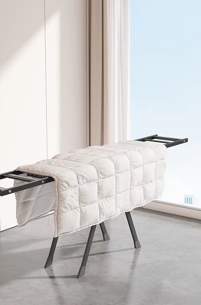 Light Colored Quilt Drying On Clothes Drying Rack In Bright Room 3d model Light Colored Quilt Drying On Clothes Drying Rack In Bright Room 3d model