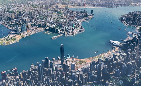 Hong Kong's panoramic view of Victoria Harbour's Tai Ping Shan 3d model