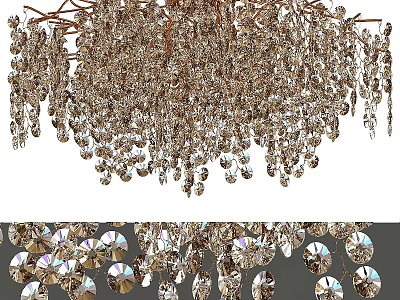 Luxurious Crystal Chandelier With Sparkling Hanging Crystal Pendants And Elegant Design 3d model