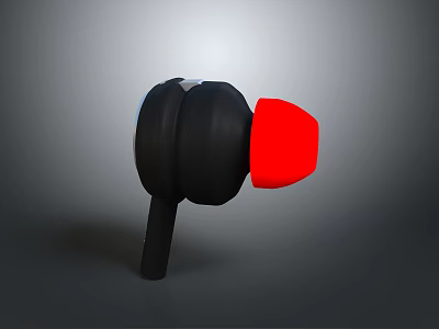 Wireless Computer Headphones in Red and Black Design with High Quality Audio and Comfortable Fit 3d model
