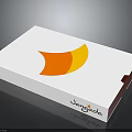 JangGeda Electronic Device White Packaging Box With Orange Yellow Logo Design 3d model