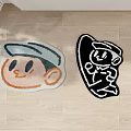 Cute Shaped Carpets With Smiling Hat Character And Dancing Figure For Home Decor